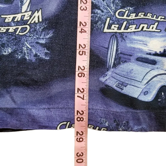 George VTG Men XL Hawaiian Classic Wave Rider Car Short Sleeve Button Down Shirt - Picture 9 of 10